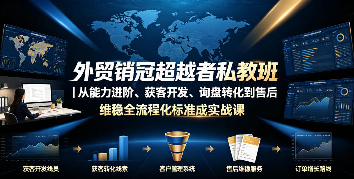 外贸销冠超越者私教班|从能力进阶、获客开发、询盘转化到售后维稳全流程标准化成交实战课-网赚36计