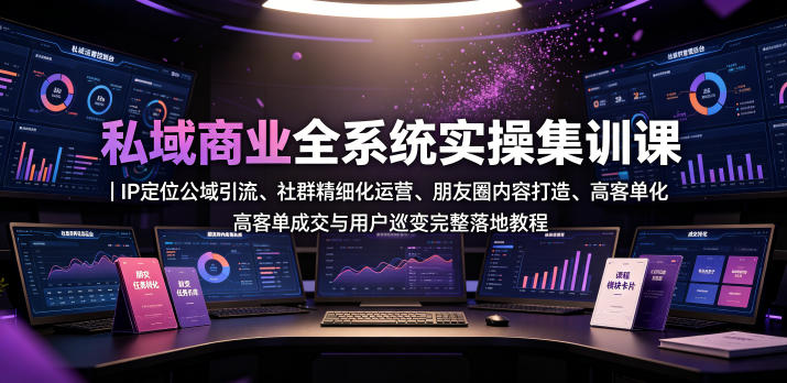 私域商业全系统实操课｜IP定位公域引流、社群精细化运营、朋友圈内容打造、高客单成交与用户裂变完整落地教程-网赚36计