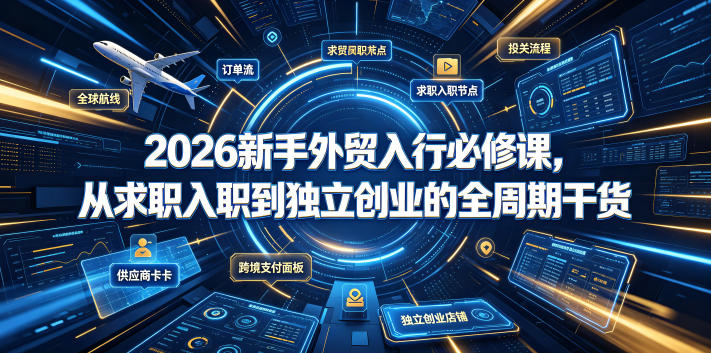 2026新手外贸入行必修课,从求职入职到独立创业的全周期干货-网赚36计