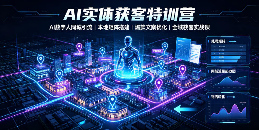 AI实体获客特训营｜AI数字人同城引流、本地矩阵搭建、爆款文案优化全域获客实战课-网赚36计