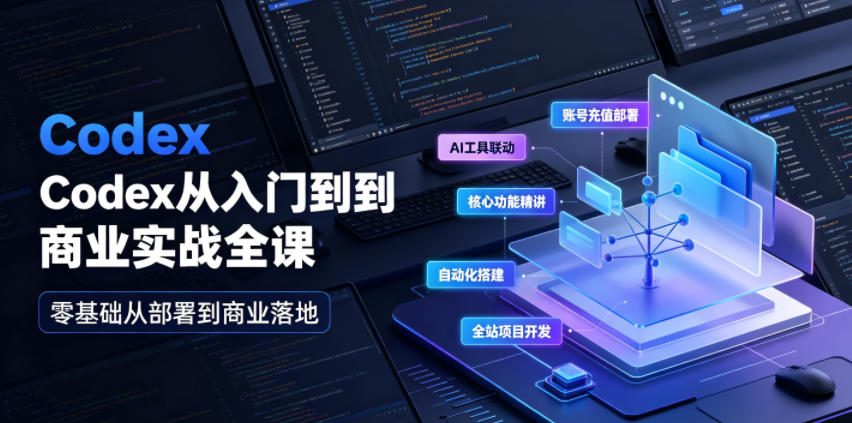 Codex从入门到商业实战全课|账号充值部署、AI工具联动、核心功能精讲、自动化搭建、全站项目开发零基础教程-网赚36计