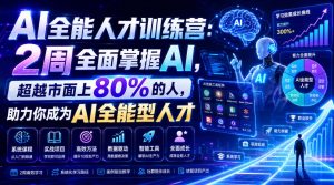 AI全能人才训练营：2周全面掌握AI，超越市面上80%的人，助力你成为AI全能型人才-网赚36计