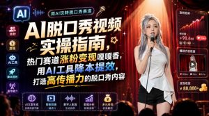 AI脱口秀视频实操指南，热门赛道涨粉变现嘎嘎香，用AI工具降本提效，打造高传播力的脱口秀内容-网赚36计