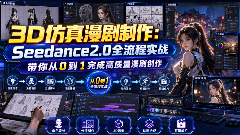 3D仿真漫剧制作:Seedance2.0全流程实战,带你从0到1完成高质量漫剧创作-网赚36计