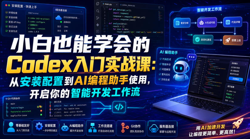 小白也能学会的Codex入门实战课:从安装配置到AI编程助手使用,开启你的智能开发工作流-网赚36计