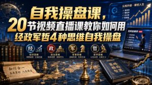 自我操盘课,20节视频直播课教你如何用经政军哲4种思维自我操盘-网赚36计
