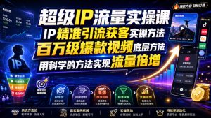 超级IP流量实操课,IP精准引流获客实操方法,百万级爆款视频底层方法,用科学的方法实现流量倍增-网赚36计