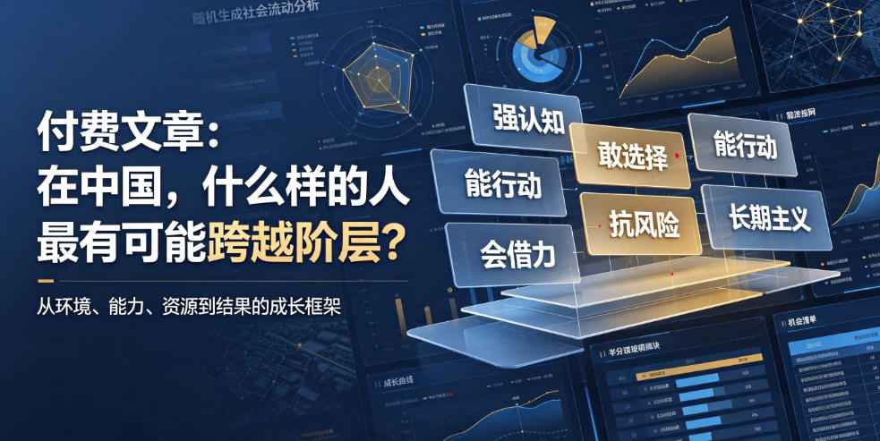 付费文章：在中国，什么样的人最有可能跨越阶层？-网赚36计
