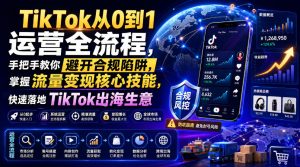 TikTok从0到1运营全流程，手把手教你避开合规陷阱，掌握流量变现核心技能，快速落地TikTok出海生意（更新7月）-网赚36计