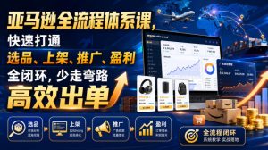 亚马逊全流程体系课，快速打通选品、上架、推广、盈利全闭环，少走弯路高效出单-网赚36计