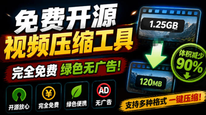 Github开源视频压缩瘦身工具，轻松压缩90%，并保持画质清晰，完全免费绿色无广告！VideoSlim-网赚36计