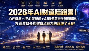 2026年AI财道陪跑营｜心性筑基+IP心智修炼+AI商业落地全周期陪伴，打造具备长期财富承载力的超级个人IP-网赚36计