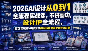 2026AI设计从0到1全流程实战课，不拼画功，设计IP全流程，真正实现用AI把创意稳定转化为商业化设计成果-网赚36计