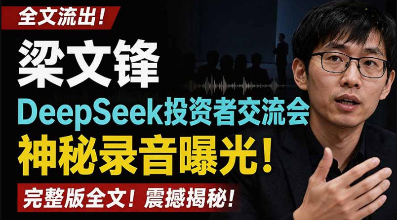 全文流出梁文锋DeepSeek投资者交流会神秘录音曝光，感兴趣的抓紧看【PDF文档】-网赚36计