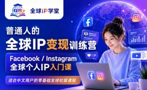 普通人的全球IP变现训练营，Facebook/Instagram全球个人IP入门课，零基础全球社媒课程-网赚36计