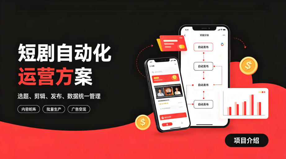 快手全自动短剧矩阵项目｜自动化分发，流量持续变现【揭秘】-网赚36计