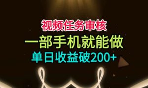 视频任务审核，一部手机就能做，简单上手，单日收益破200+【揭秘】-网赚36计