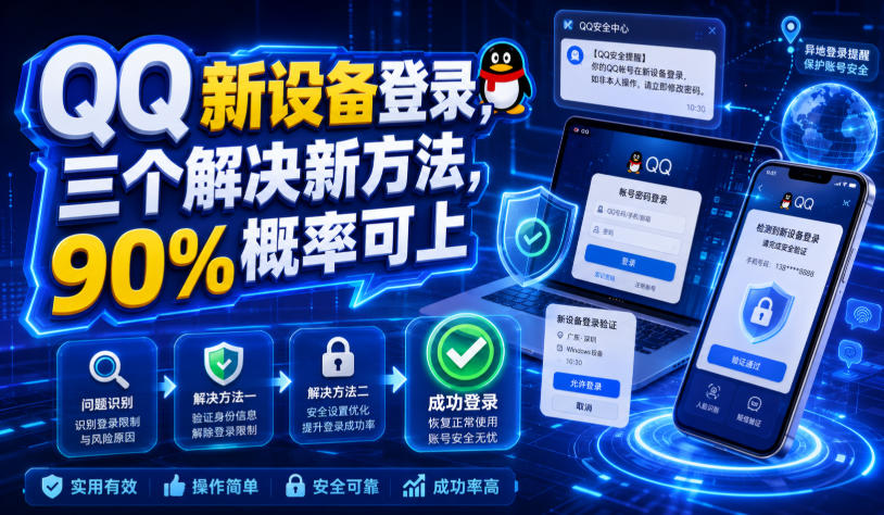 QQ新设备登录，三个解决新方法，90%概率可上-网赚36计