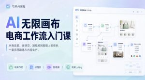 AI无限画布电商工作流入门课，从电商图片、详情页、带货视频到TK亚马逊产品上架模板实战,一套课程搞定-网赚36计