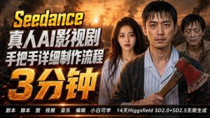 3分钟真人AI影视剧怎么做？SD 2.0手把手完整制作流程｜Higgsfield 14天SD 2.0/2.5无限生成-网赚36计