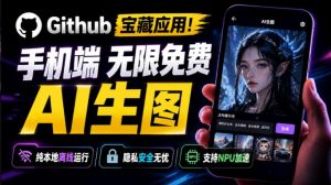 Github宝藏应用！手机端无限免费AI生图，纯本地离线运行，支持NPU加速斩获3.1k stars，local-dream-网赚36计