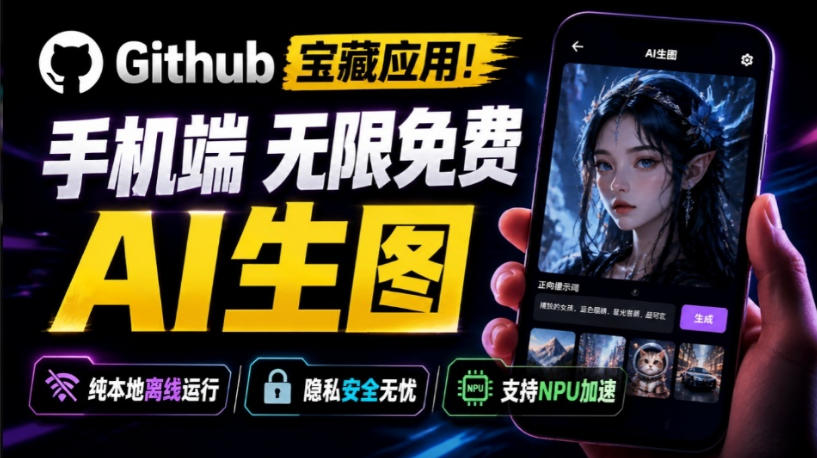 Github宝藏应用！手机端无限免费AI生图，纯本地离线运行，支持NPU加速斩获3.1k stars，local-dream-网赚36计