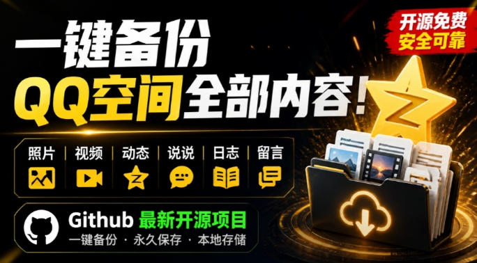 一键将你QQ空间全部内容备份下来!照片/视频/动态信息全存本地,Github最新开源项目QzoneArchive-网赚36计