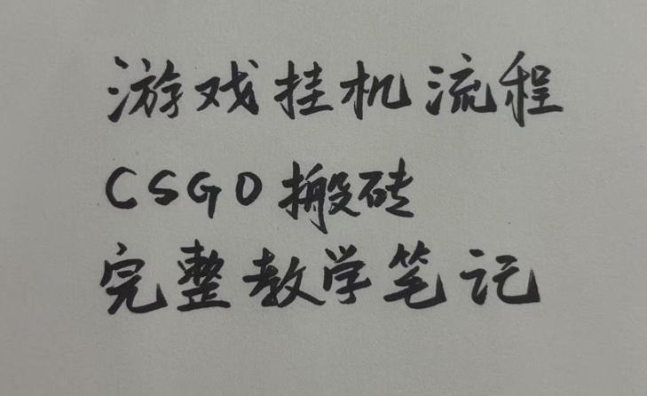 游戏挂G全流程笔记分享,CSGO游戏搬砖,小白看了当天学会见收益【揭秘】-网赚36计