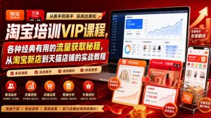 淘宝培训VIP课程，各种经典有用的流量获取秘籍，从淘宝新店到天猫店铺的实战教程（更新08月12日）-网赚36计