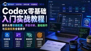 Codex零基础入门实战教程｜新手从零安装配置、界面详解、基础操作与实战任务全套教学-网赚36计