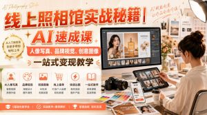 线上照相馆实战秘籍｜AI速成课，人像写真、品牌视觉、创意图像一站式变现教学-网赚36计