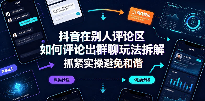 抖音在别人评论区如何评论出群聊玩法拆解,抓紧实操避免和谐