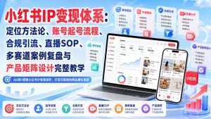 小红书IP变现体系：定位方法论、账号起号流程、合规引流、直播SOP、多赛道案例复盘与产品矩阵设计完整教学-网赚36计