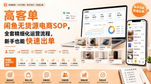 高客单闲鱼无货源电商SOP，全套精细化运营流程，新手也能快速出单-网赚36计