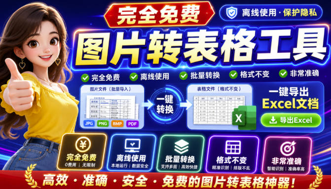 图片表格识别提取工具,支持一键从图片中智能提取表格并导出Excel文件,可离线免网运行,FastTableOCR-网赚36计