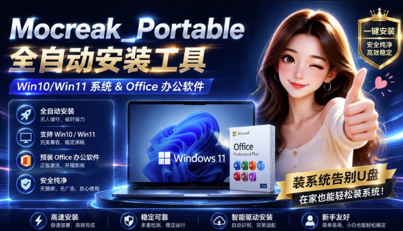 Mocreak全自动安装office和win10、win11系统，告别U盘装系统，使用安全可靠-网赚36计