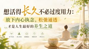 付费文章：想活得长久不必过度用力：放下内心执念，松弛通透才是人生最好的养生之道-网赚36计