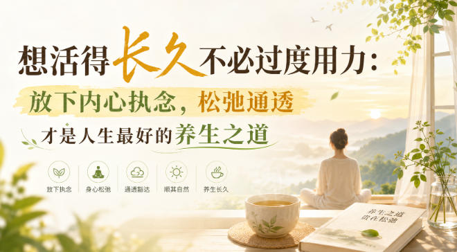 付费文章：想活得长久不必过度用力：放下内心执念，松弛通透才是人生最好的养生之道-网赚36计