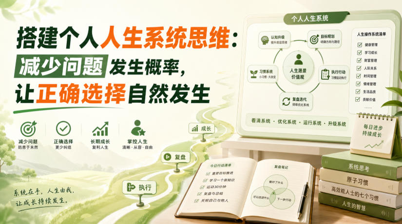 付费文章：搭建个人人生系统思维：减少问题发生概率，让正确选择自然发生-网赚36计