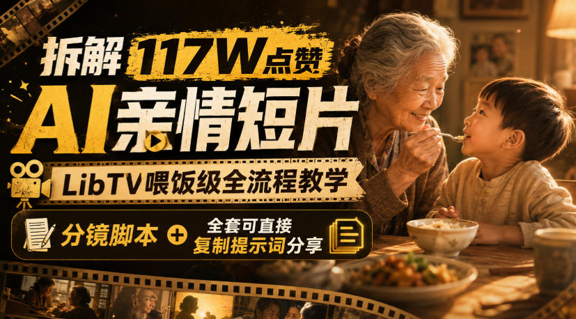 拆解117W点赞AI亲情短片,LibTV喂饭级全流程教学,分镜脚本+全套可直接复制提示词分享-网赚36计