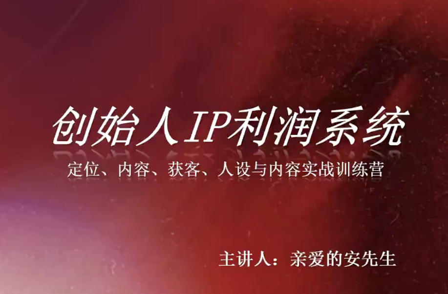 创始人IP利润系统8月训练营，定位、内容、获客、人设与内容实战训练营-网赚36计