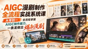 AIGC漫剧制作全流程实战系统课，从零到一全流程掌握AIGC制作能力，一条龙做出爆款漫剧-网赚36计