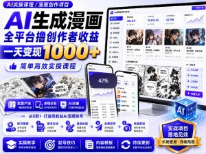 AI生成漫画全平台撸创作者收益内部课程，实操最高单日变现1k+-网赚36计
