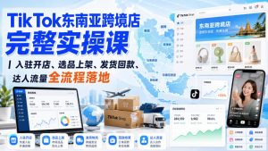 TikTok东南亚跨境店完整实操课｜入驻开店、选品上架、发货回款、达人流量全流程落地-网赚36计