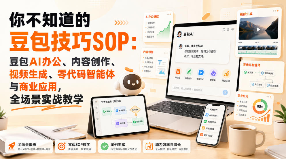 你不知道的豆包技巧SOP：豆包AI办公、内容创作、视频生成、零代码智能体与商业应用，全场景实战教学-网赚36计