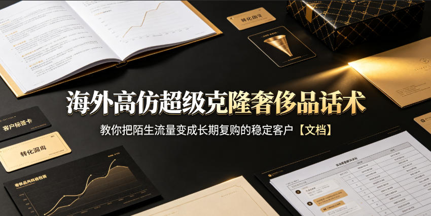 海外高仿超级克隆奢侈品话术，教你把陌生流量变成长期复购的稳定客户【文档】-网赚36计