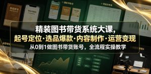 精装图书带货系统大课，起号定位・选品爆款・内容制作・运营变现，从0到1做图书带货账号，全流程实操教学（更新）-网赚36计
