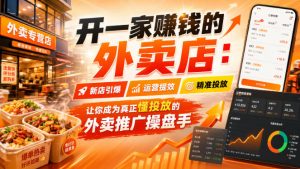 开一家賺钱的外卖店：新店引爆·运营提效·精准投放，让你成为真正懂投放的外卖推广操盘手-网赚36计