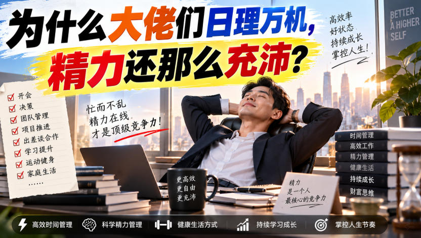 付费文章：为什么大佬们日理万机，精力还那么充沛？-网赚36计