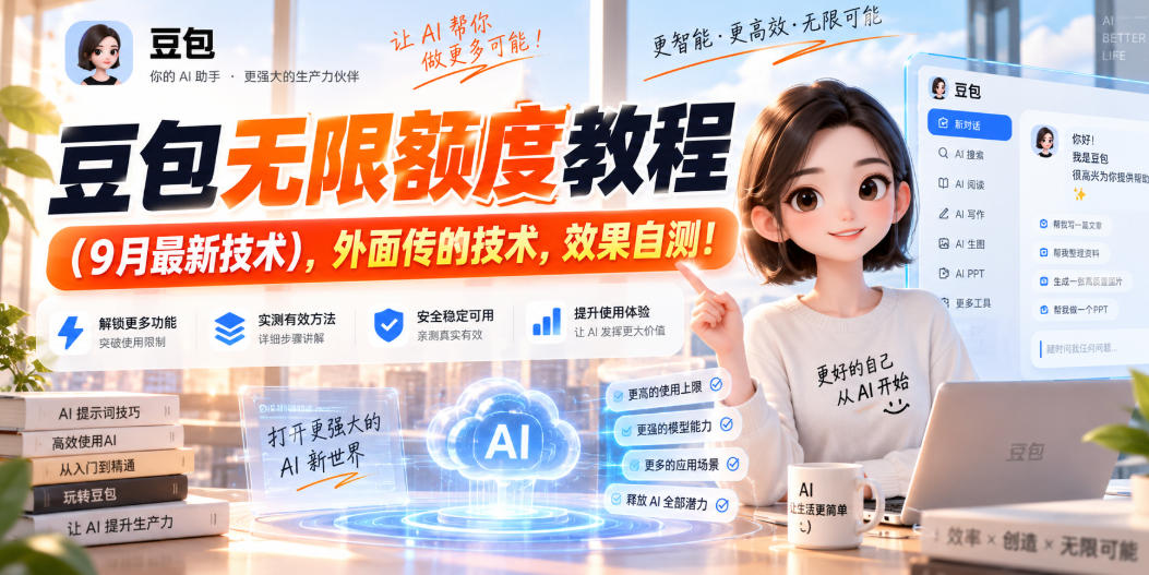 豆包无限额度教程（9月最新技术），外面传的技术，效果自测！-网赚36计